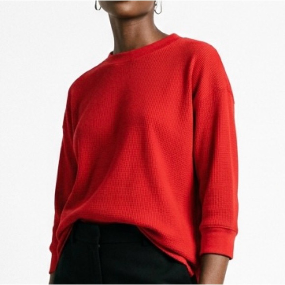 Athleta "Inspire" 3/4 Sleeve Tunic – Candy Red (Size S)